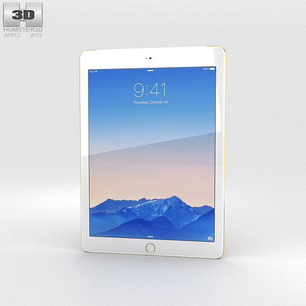 Apple iPad Air 2 Cellular 24K Gold 3D model