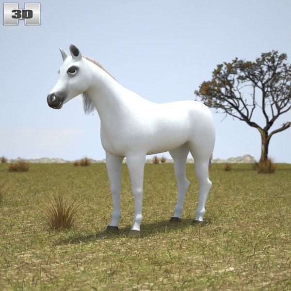 Arabian Horse Low Poly Modèle 3D