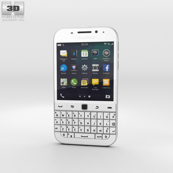 BlackBerry Classic Branco Modelo 3d