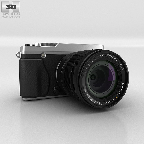 Fujifilm X-E1 Silver 3D 모델 