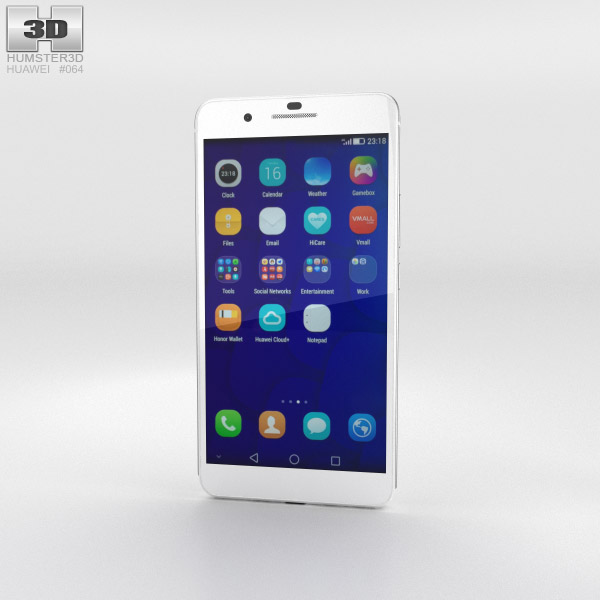 Huawei Honor 6 Plus 白い 3Dモデル