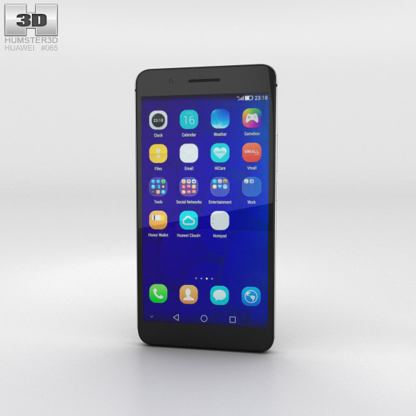 Huawei Honor 6 Plus Negro Modelo 3D
