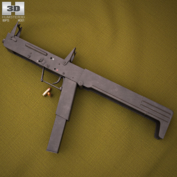 PP-90M折疊式衝鋒槍 3D模型