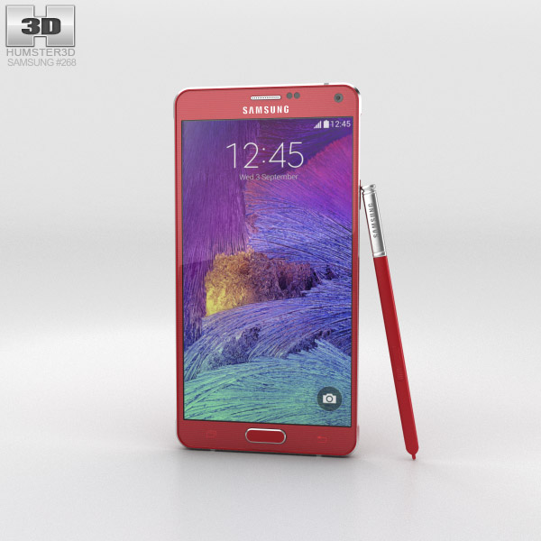Samsung Galaxy Note 4 Velvet Red 3D model