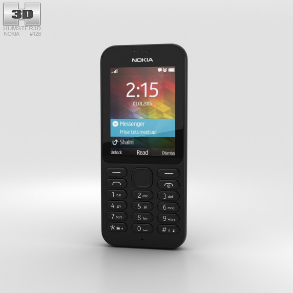 Nokia 215 Preto Modelo 3d