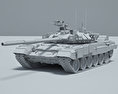 T-90 Modello 3D clay render