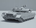 T-84U Oplot Modello 3D clay render
