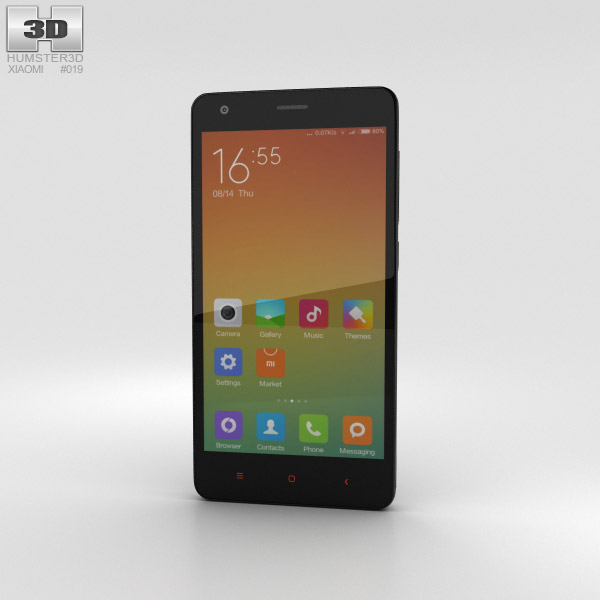 Xiaomi Redmi 2 黑色的 3D模型