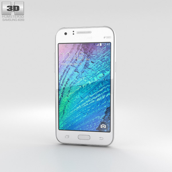 Samsung Galaxy J1 白い 3Dモデル