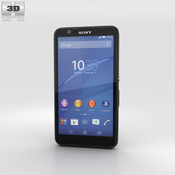 Sony Xperia E4 Noir Modèle 3D