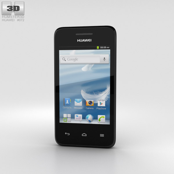 Huawei Ascend Y220 黒 3Dモデル