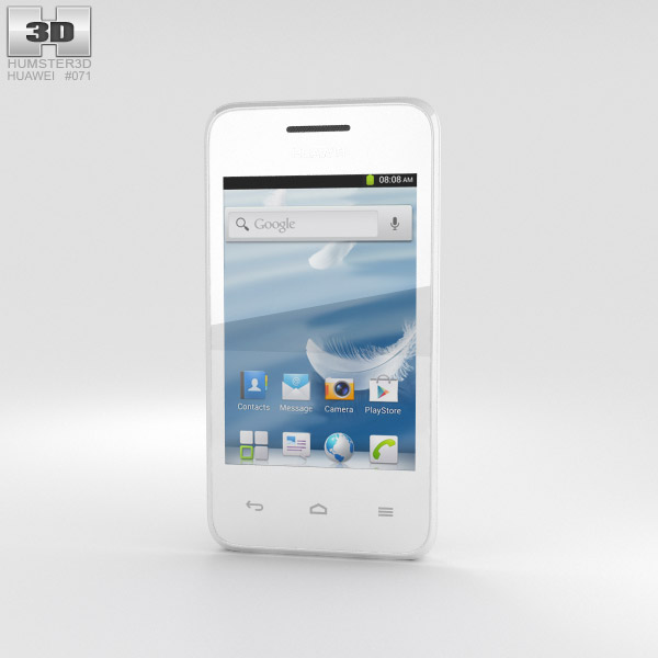 Huawei Ascend Y220 白い 3Dモデル