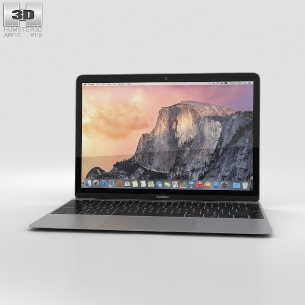 Apple MacBook Space Gray 3D-Modell