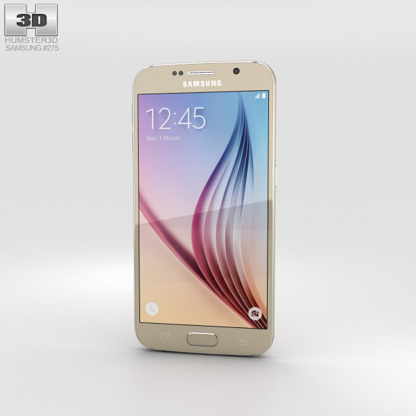 Samsung Galaxy S6 Gold Platinum 3D-Modell