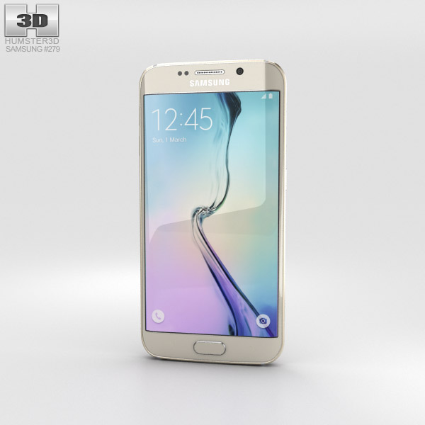 Samsung Galaxy S6 Edge Gold Platinum Modèle 3D