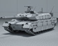 Type 10 Tank 3d model wire render