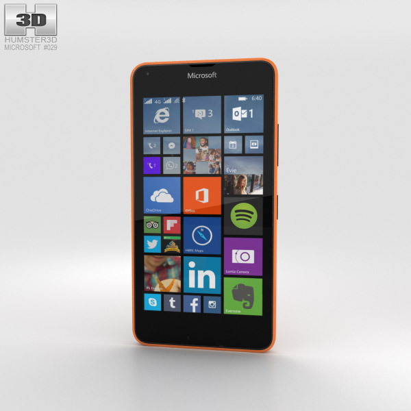 Microsoft Lumia 640 LTE Orange 3D модель