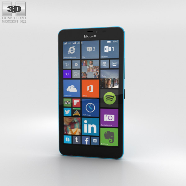Microsoft Lumia 640 XL Matte Cyan 3D 모델 