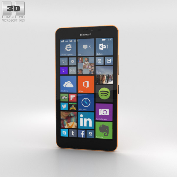 Microsoft Lumia 640 XL Orange Modèle 3D