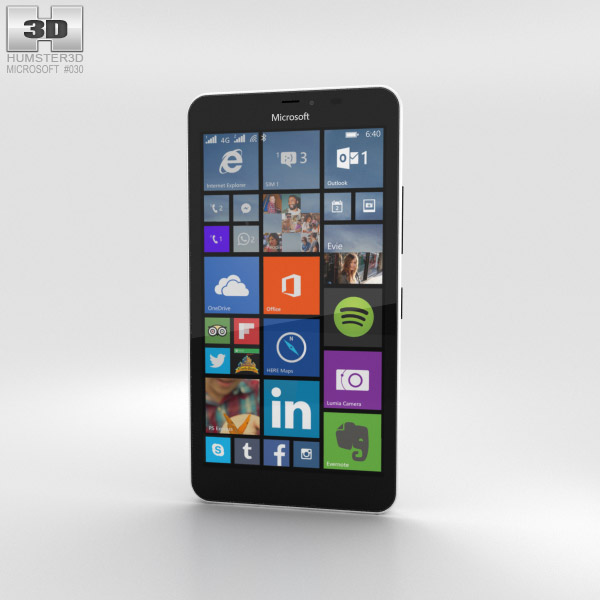 Microsoft Lumia 640 XL Matte White Modelo 3D