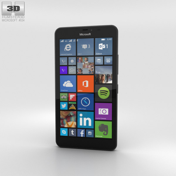 Microsoft Lumia 640 XL Nero Modello 3D