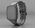 Pebble Time Steel Silver Stone Leather Band Modèle 3d