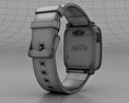 Pebble Time Steel Silver Stone Leather Band Modello 3D