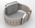 Pebble Time Steel Silver Stone Leather Band 3D 모델 