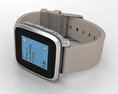 Pebble Time Steel Silver Stone Leather Band Modelo 3D