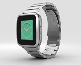 Pebble Time Steel Silver Metal Band 3D model