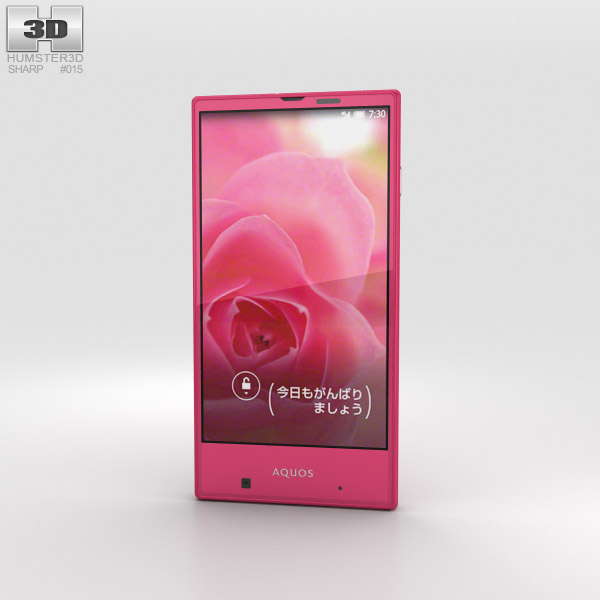 Sharp Aquos Serie mini SHV31 Pink 3Dモデル