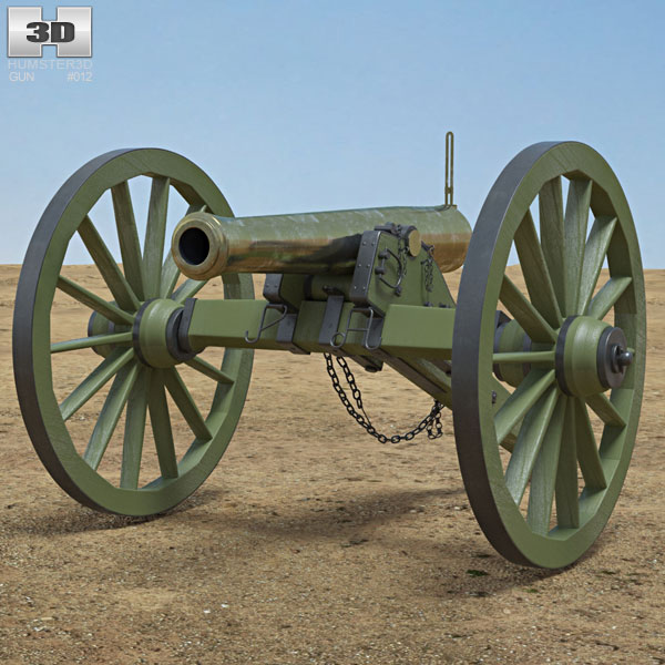 Model 1857 12-Pounder Napoleon Cannon Modello 3D