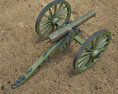 Model 1857 12-Pounder Napoleon Cannon 3D 모델  top view