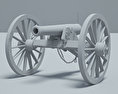 Model 1857 12-Pounder Napoleon Cannon 3D 모델  clay render