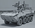 Pandur II 8X8 Armoured Personnel Carrier 3D模型 wire render