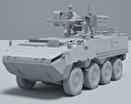 Pandur II 8X8 Armoured Personnel Carrier Modèle 3d clay render