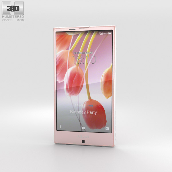 Sharp Aquos Serie SHV32 Pink 3D 모델 