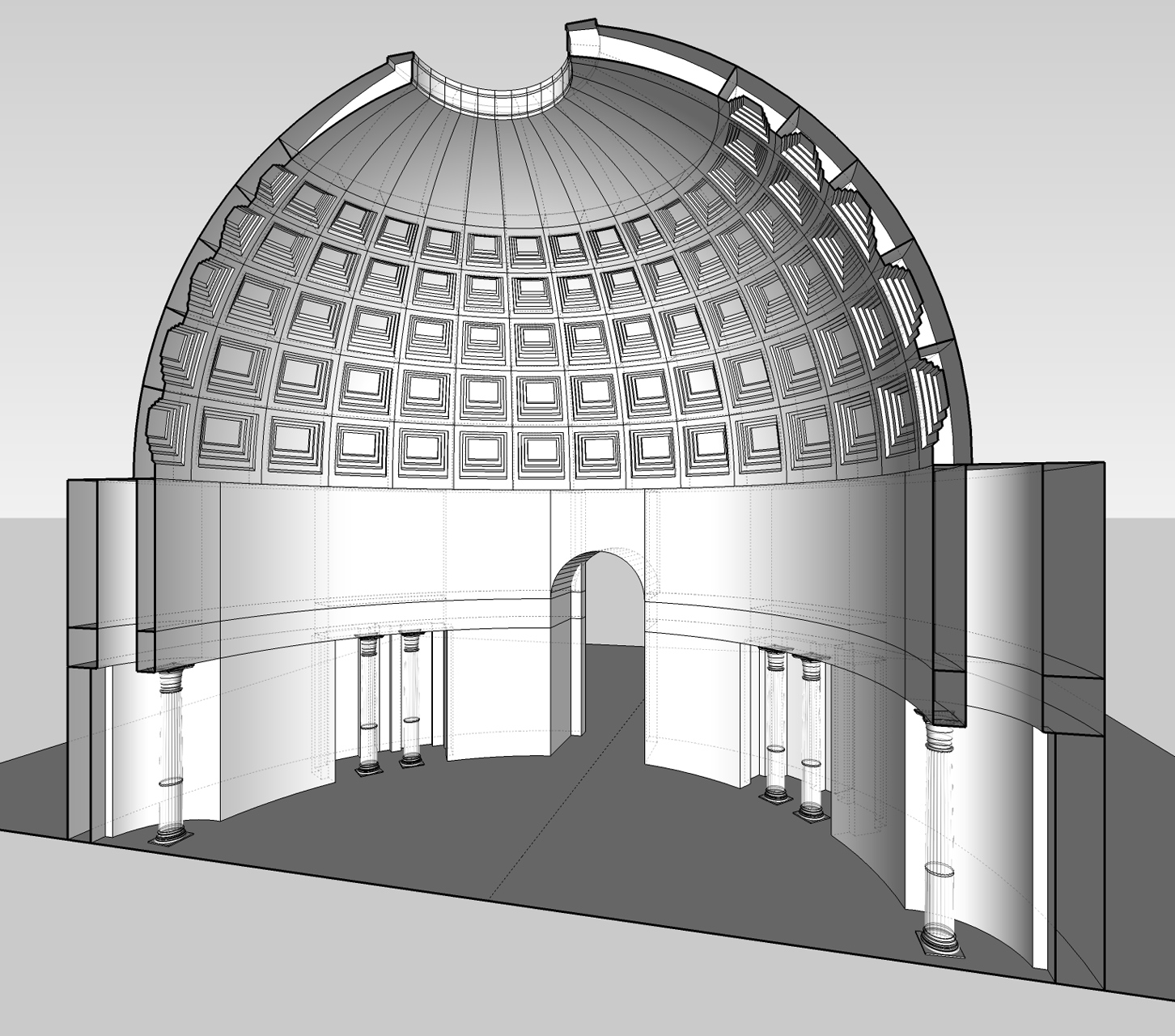 I used SketchUp to model the general scene