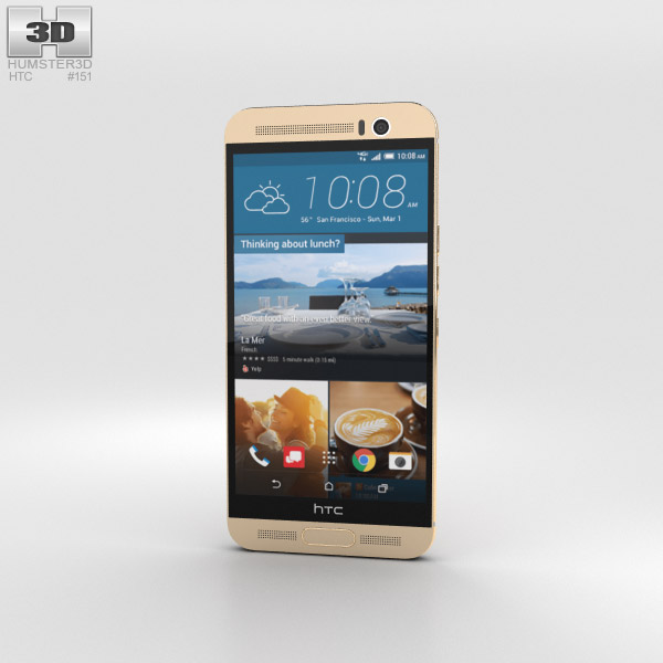 HTC One M9+ Amber Gold Modelo 3d