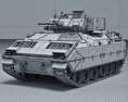 M2A1 Bradley 3D 모델  wire render