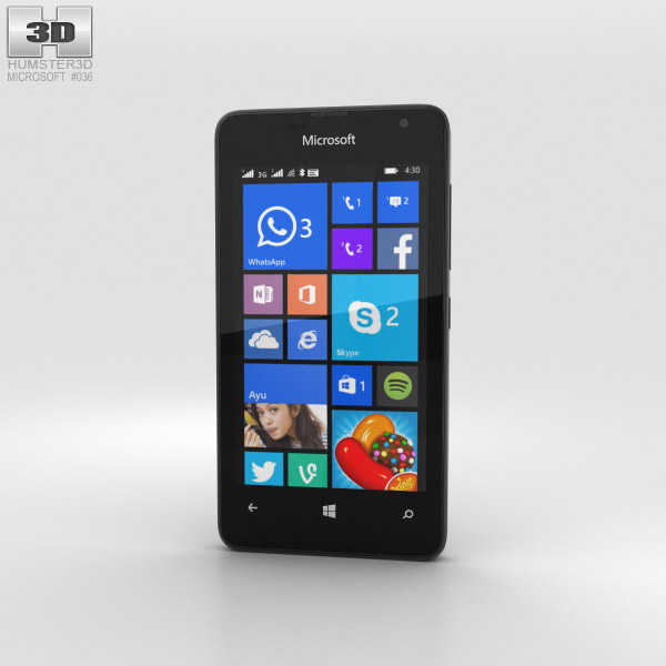 Microsoft Lumia 430 Preto Modelo 3d