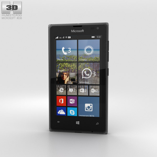 Microsoft Lumia 532 黒 3Dモデル