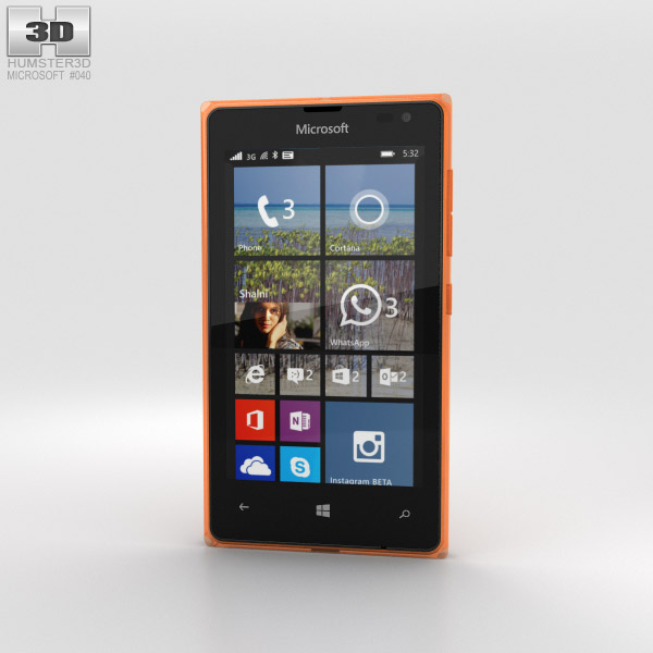 Microsoft Lumia 532 Orange Modèle 3D