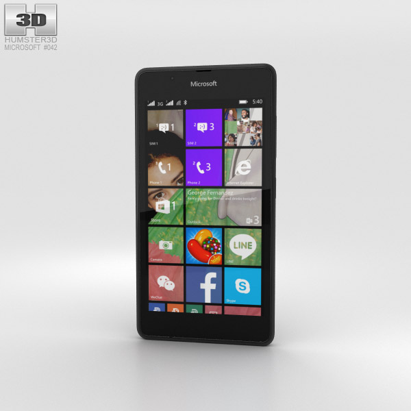 Microsoft Lumia 540 Nero Modello 3D