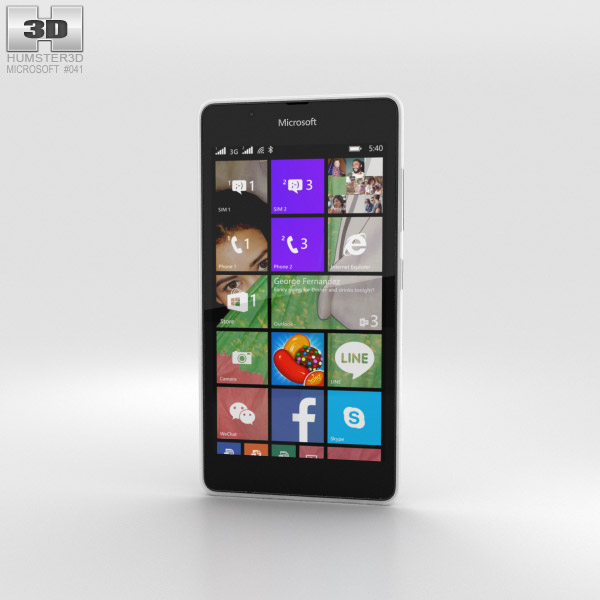 Microsoft Lumia 540 Bianco Modello 3D