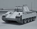 Panther Tank 3d model wire render