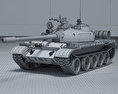 T-55 3D модель wire render