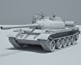 T-55 Modello 3D clay render