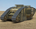 Mark V важкий танк 3D модель back view