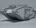 Mark V тяжелый танк 3D модель wire render